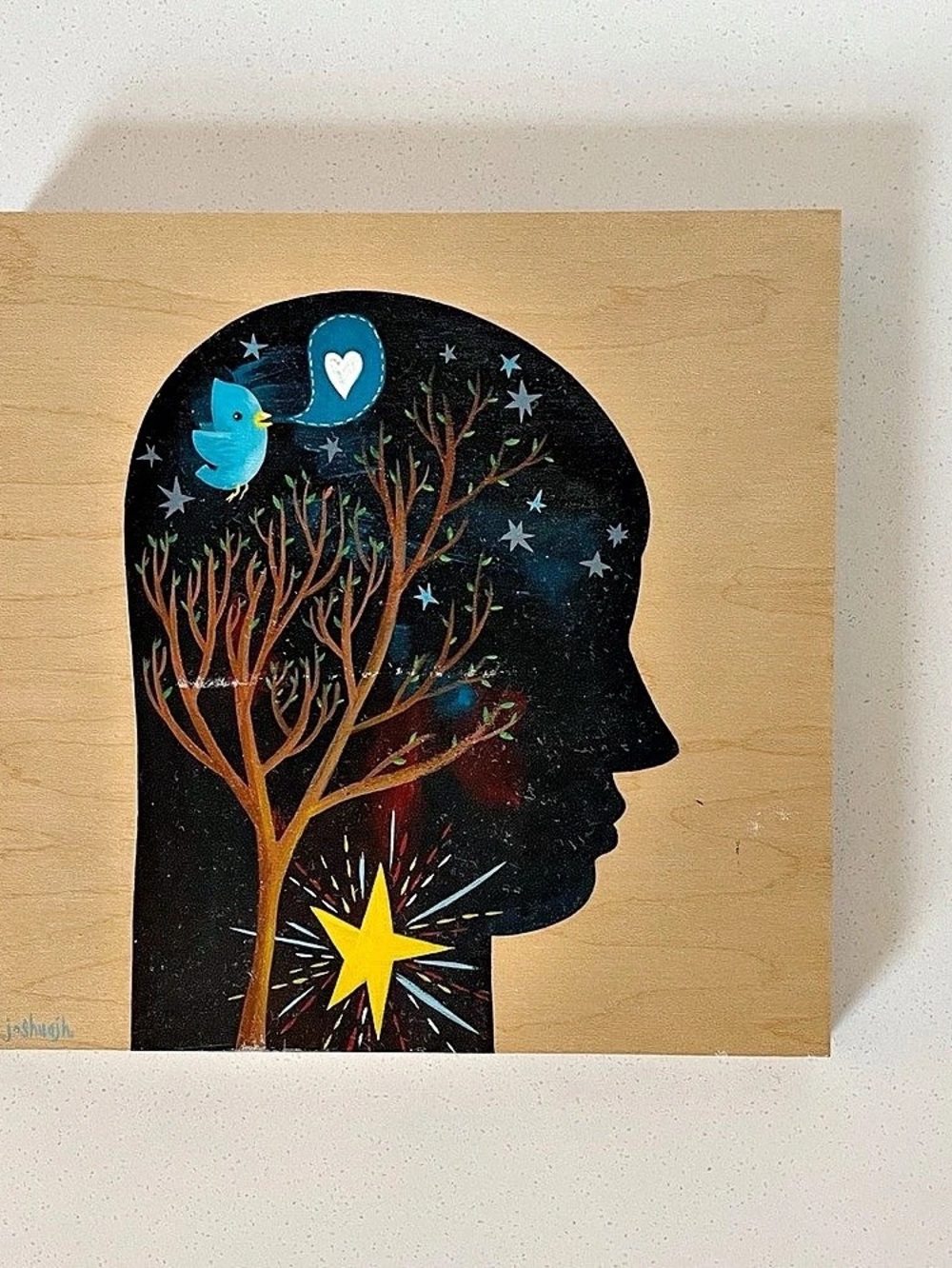 Joshua Herbolsheimer Sweet Dreams Abstract Wood Panel Artwork in Black & Brown